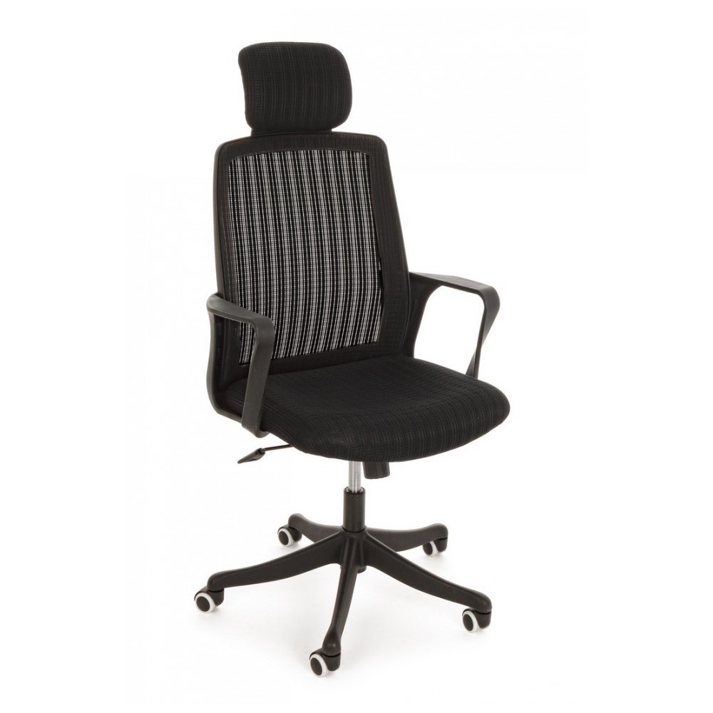 Sedia da ufficio con braccioli Laurent nero - Misure: 59x63,5x114/124 cm