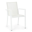 Sedia in alluminio con braccioli bianco Konnor - Dimensioni: 56.2x60x88 cm
