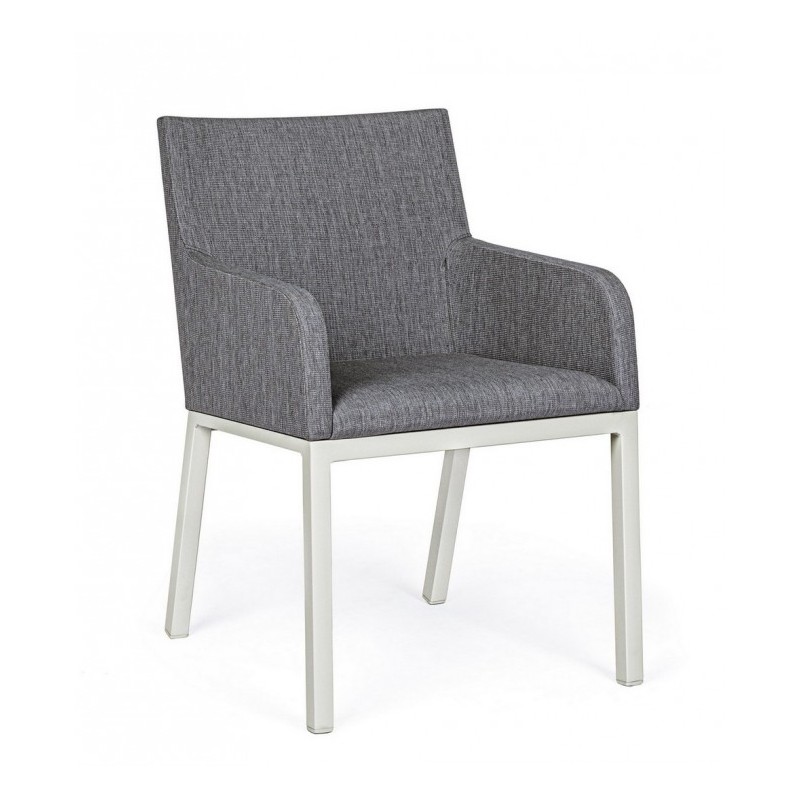 Sedia in alluminio verniciata a polvere grigio 55x62x82h