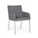 Sedia in alluminio verniciata a polvere grigio 55x62x82h