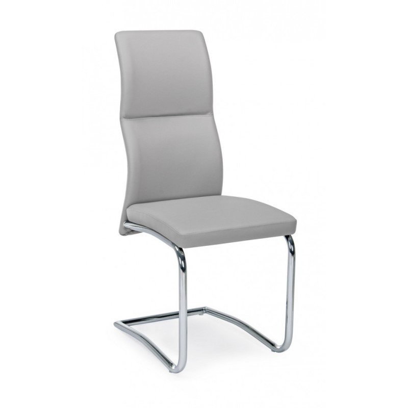 Sedia in ecopelle grigio chiaro 44x58x h104 cm