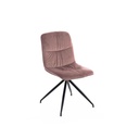 Set di 4 sedie in tessuto microfibra effetto velluto rosa antico, 38x43x86.5 cm