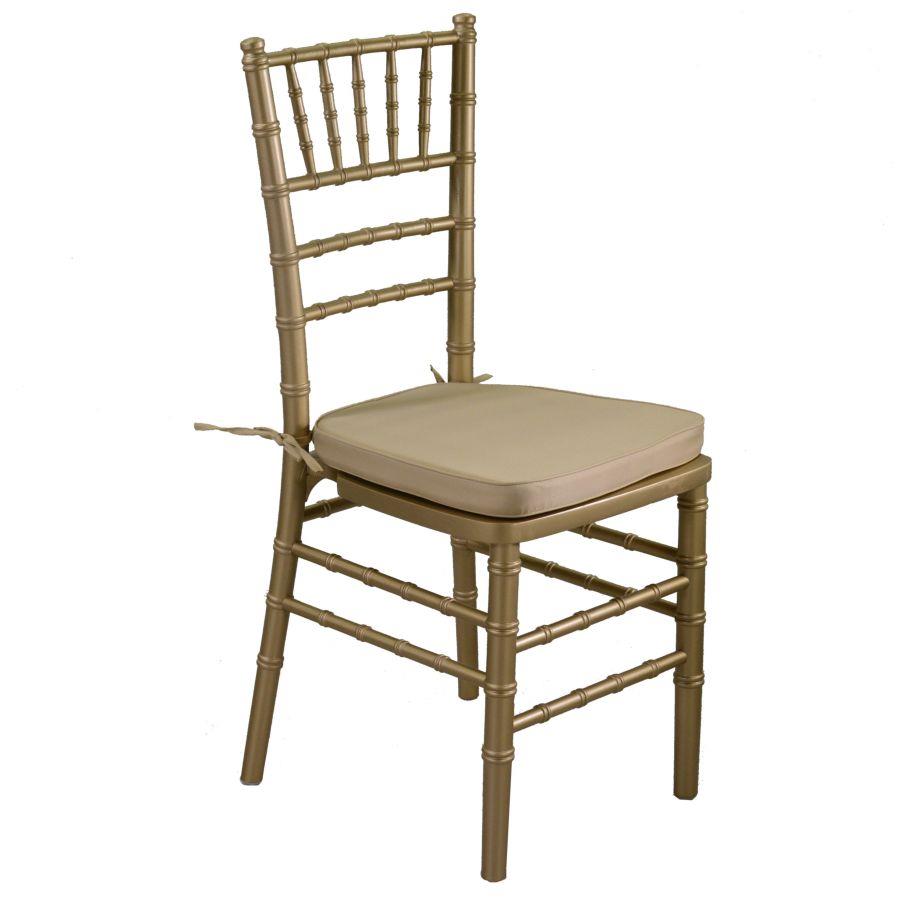 Sedia in legno chiavari oro con cuscino oro 40x40h43/92