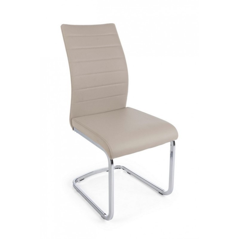 4x Sedia moderna imbottita in ecopelle Cappuccino MYRA 41x60x h98 cm