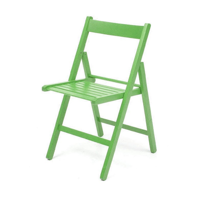 Sedia pieghevole in faggio di alta qualita colore verde 43x48xh.79 cm