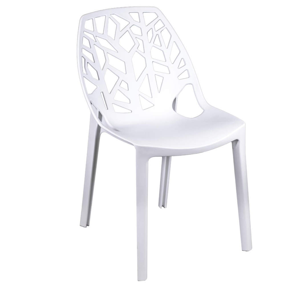 Sedia impilabile bianca in polipropilene 55x46x46,5/81,5h cm