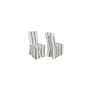 Sedia tessuto a righe grigio-blu - Dimensioni: 47x57x100 cm