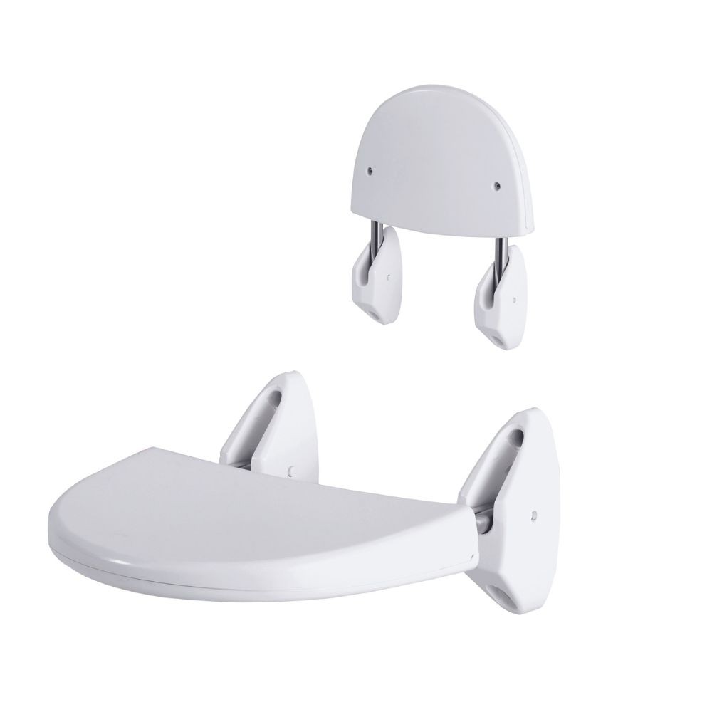 Sedile Pieghevole a Muro per Disabili Bianco  35x25 cm
