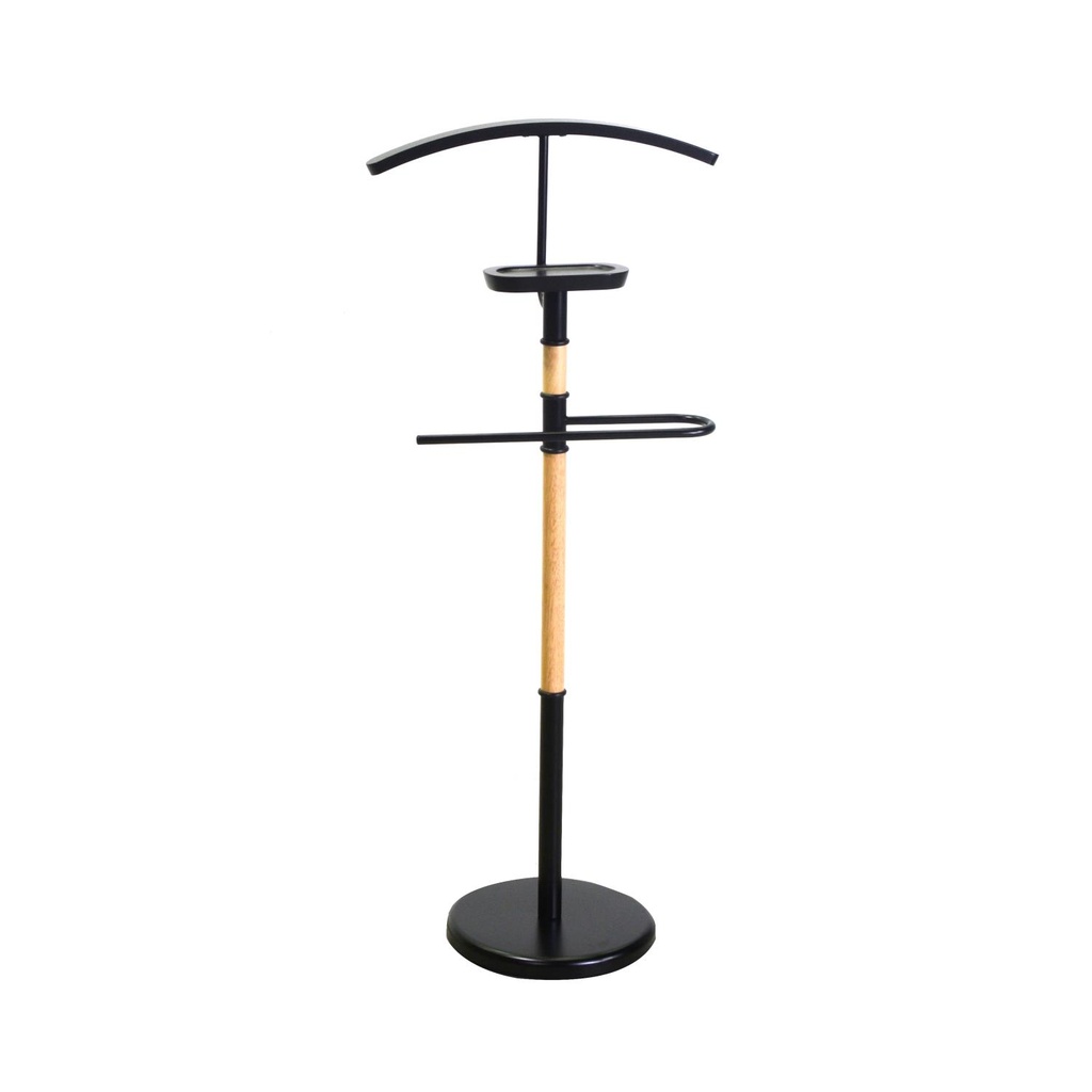 Servomuto in acciaio e legno nero cm45x28h110
