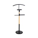 Servomuto in acciaio e legno nero cm45x28h110