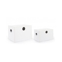 Set 2 Baule Pechino bianco in legno