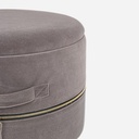 Set 2 Sgabello Contenitore Effetto Velluto Pavlina Grigio Scuro - 34x45 cm e 38.5x45 cm