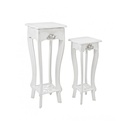 Set 2 porta lampada classico bianco - Dimensioni: 24,5x24,5x63 cm