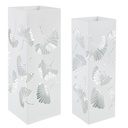 Set 2 Porta Ombrello Metallo Bianco Ginko - Misure 19x19x52 cm e 15,5x15,5x48 cm