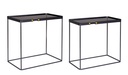 Set 2 tavolini rettangolare acciaio nero Zeina - 59.5x36x57 cm e 54x31x52 cm