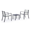 Set 3 pezzi da giardino salotto in metallo Auri antracite - Dimensioni: 58x58x75 cm (sedie), 45x45x38 cm (tavolino)