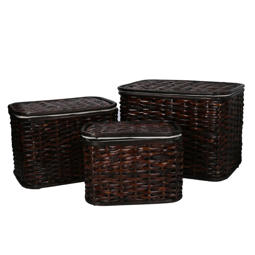 Set di 3 scatole per vino noce sv-0121 cm36x26h26