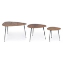 Set 3 tavolino boscage in legno stile industriale