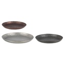 Set 3 vassoio alluminio Graceful - Misure: grande ø45 x 5 cm, medio ø40 x 4.5 cm, piccolo Ø35 x 4 cm