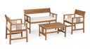 Set salotto in legno acacia noemi con cuscini