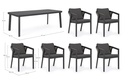 Set tavolo + 6 sedie Cordova antracite