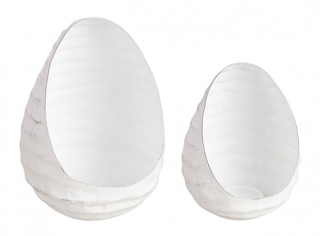 Set di 2 candele Shanty Goccia bianche in metallo