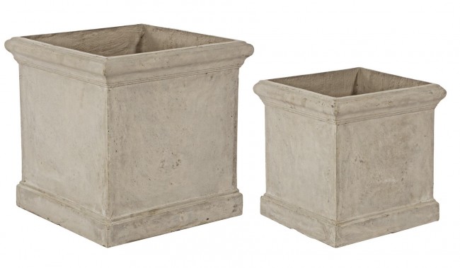 Set2 Vaso Cemento Sabbia - 45,5x45,5x45,5 cm e 35x35x35 cm