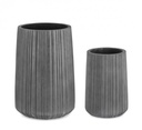 Set2 Vaso Halong Cil Grigio - Diametro 45 cm, Altezza 66 cm e Diametro 32 cm, Altezza 47 cm