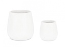 Set2 Vaso Hoian Bomb Bianco - Diametro: 45 cm Altezza: 45 cm e Diametro: 30 cm Altezza: 30 cm