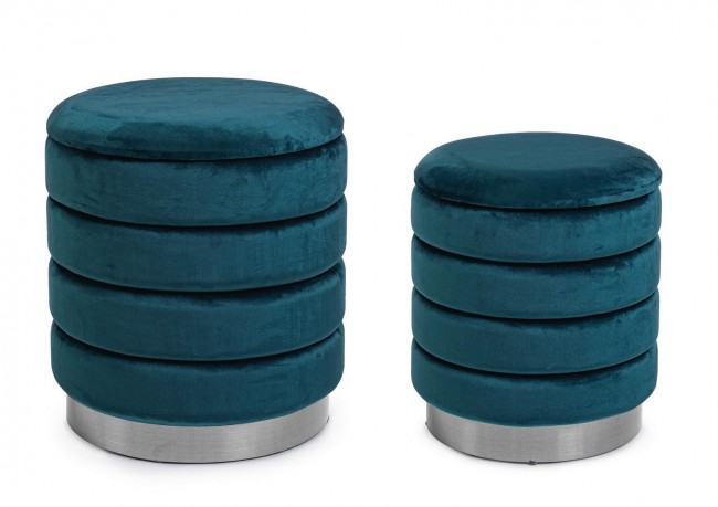 Set di 2 Pouf Contenitore Darina Navy