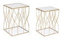 Set2 Tavolino Elenor Qu J18 - Acciaio Verniciato a Polvere - Piano in Vetro - Dimensioni: 41x41x56 cm e 36x36x51 cm