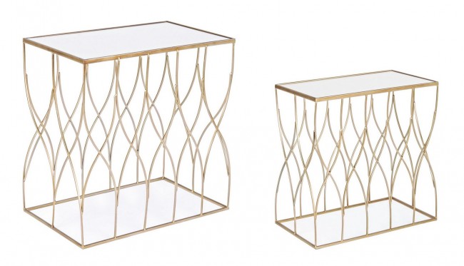 Set2 Tavolino Elenor Rett J19 - Dimensioni: 56x35,5x56 cm e 51x30,5x51 cm