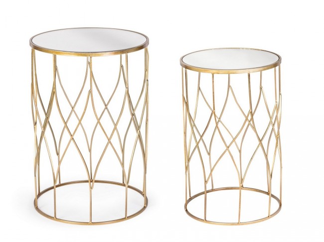 Tavolino Elenor To J15 - Struttura in Acciaio, Verniciato a Polvere Epossidica, Piano in Vetro - Ø33a x 51h; Ø38a x 56h