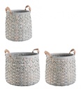 Set3 Cesta 2M Lisette To Grigio in Legno d'Abete