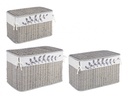 Set3 P.Oggetti Alma - Set di mobili in rattan e bambù, tessuto 70% poliestere- 30% cotone
