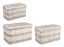 Set3 P.Oggetti Stacy - Set di oggetti in rattan e bambù con tessuto in poliestere e cotone
