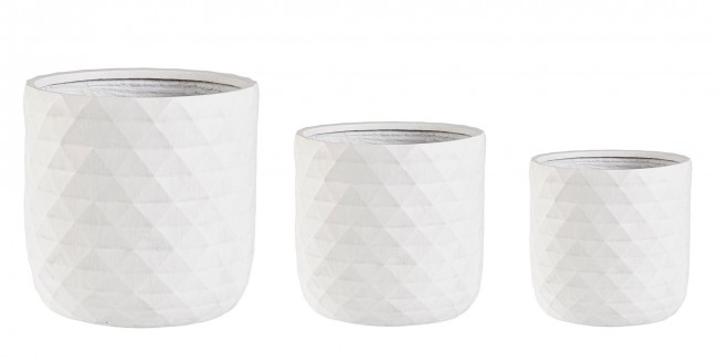 Set3 Vaso Pyramid To Bianco in Fibra di Vetro