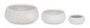Set3 Vasi Ribbed Bomb Bianco Basso - Diametro: 43 cm Altezza: 18 cm, Diametro: 32 cm Altezza: 13 cm, Diametro: 22 cm Altezza: 9 cm