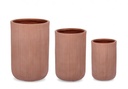 Set3 Vaso Rigato in Terracotta