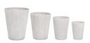 Set4 Vaso Ribbed Svasato Bianco