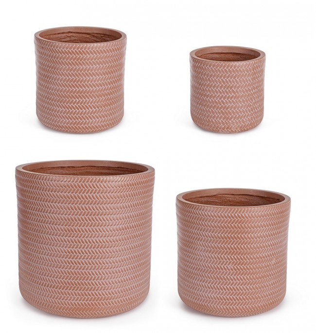 Set4 Vaso Tressage Cil Terracotta