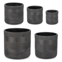 Vaso Cilindrico Antracite Set5 con Fondo Tappato