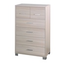 Settimino alto sei cassetti Olmo Chiaro 70x41x h112 cm