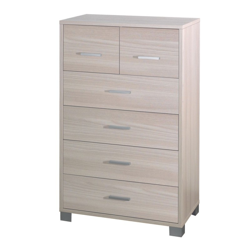 Settimino alto sei cassetti Olmo Chiaro 70x41x h112 cm