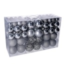 Confezione 100 pezzi di sfere plastiche argento cmø4,6,8