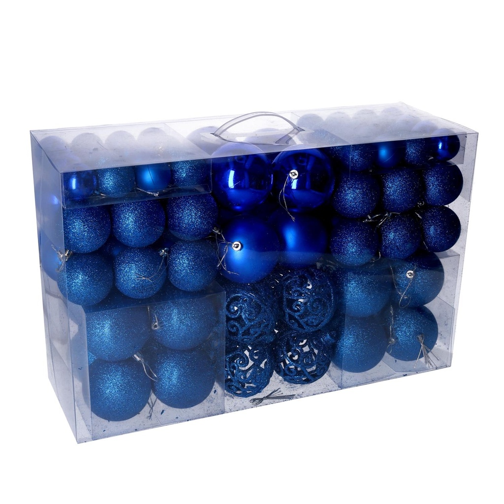 Confezione di 100 sfere di plastica blu cmø4,6,8