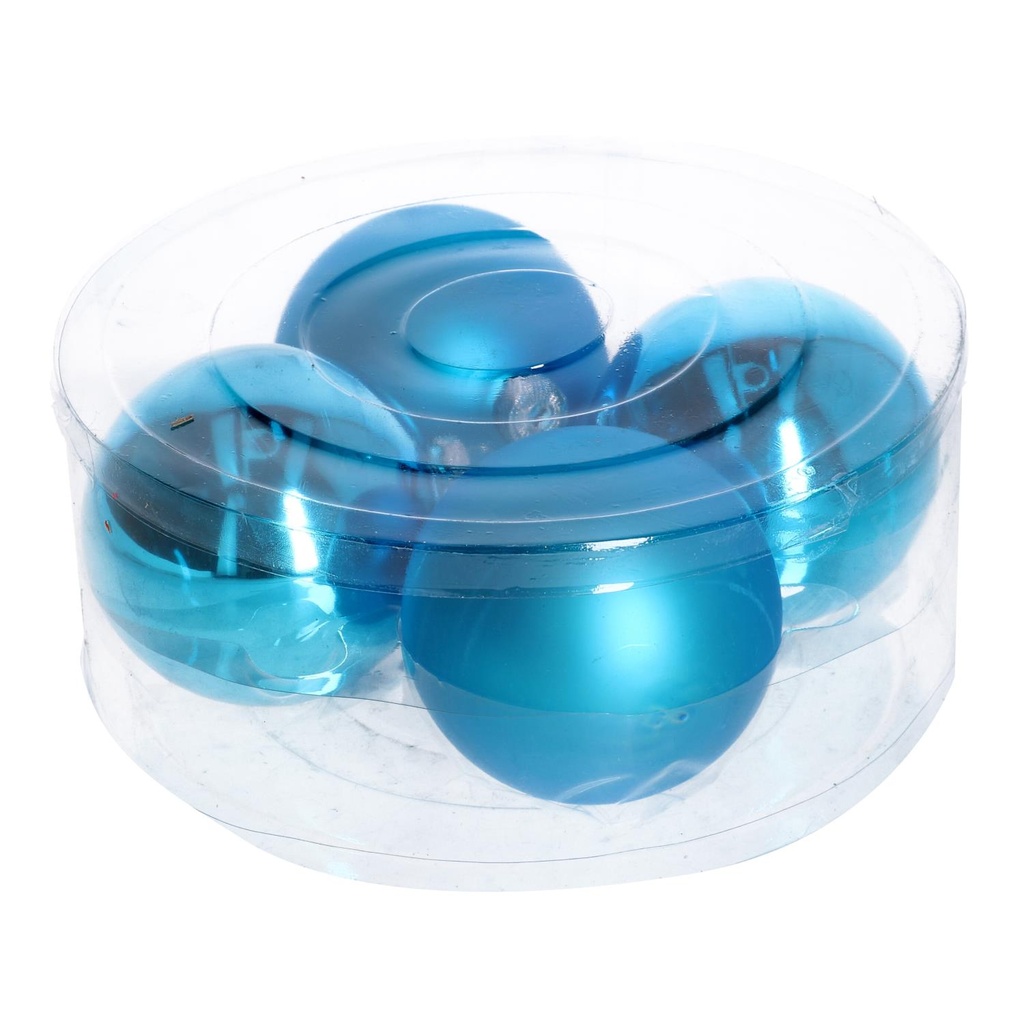 Confezione da 4 sfere di vetro blu Ø10cm