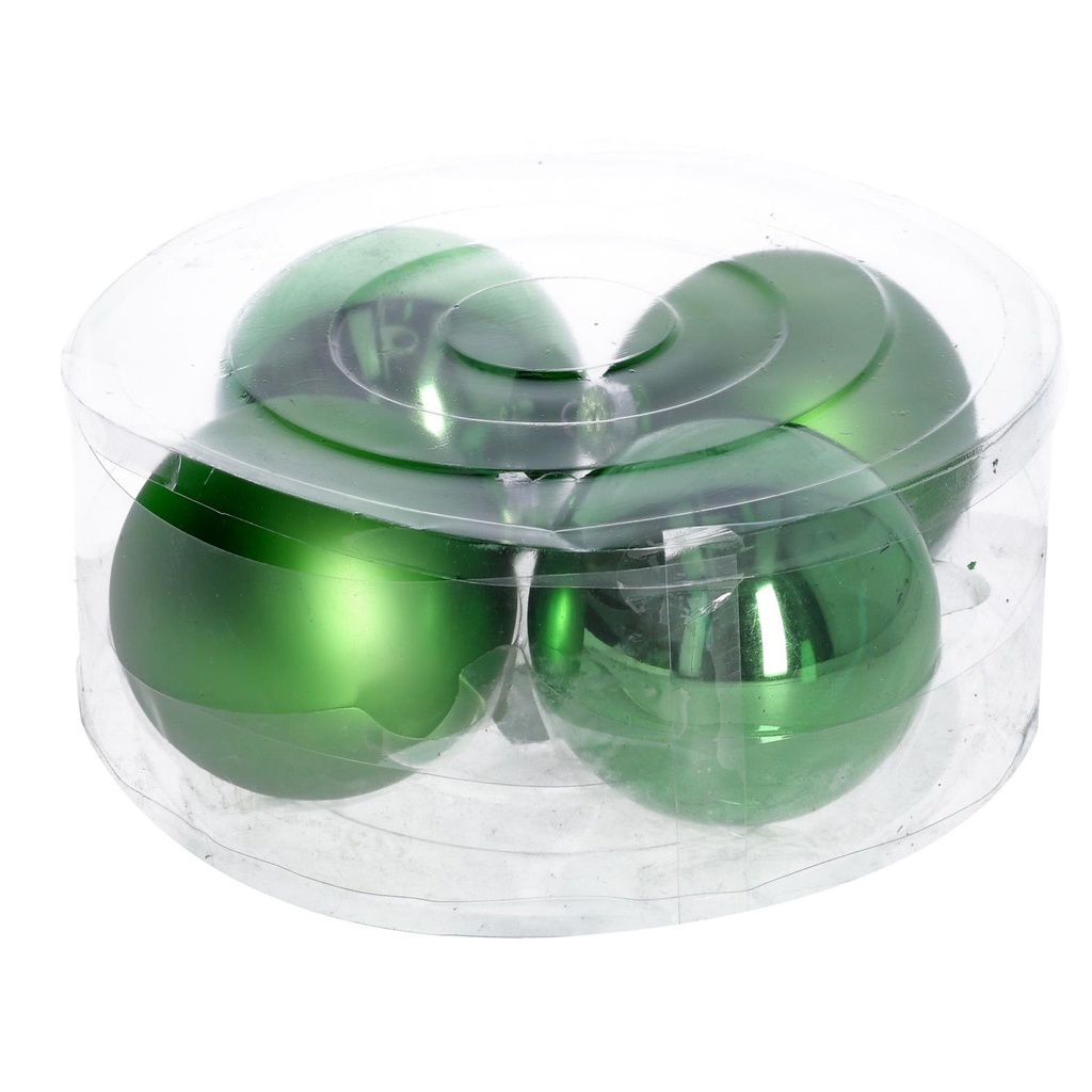 Confezione da 4pz di sfere di vetro verde cmø10