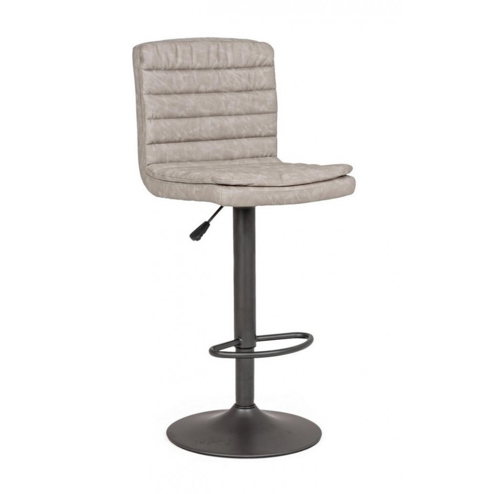 Sgabello bar Connor grigio chiaro in ecopelle vintage