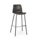Sgabello Bar Vintage Acciaio Similpelle Antracite Kyra 39x44x103,5 cm